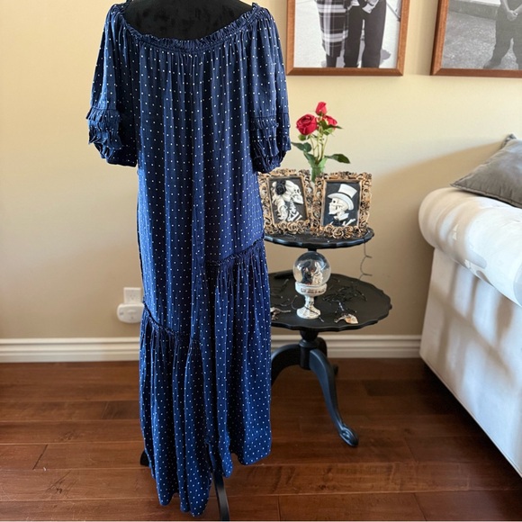 Apiece Apart Blue Off-Shoulder Midi Dress - Picture 8 of 12